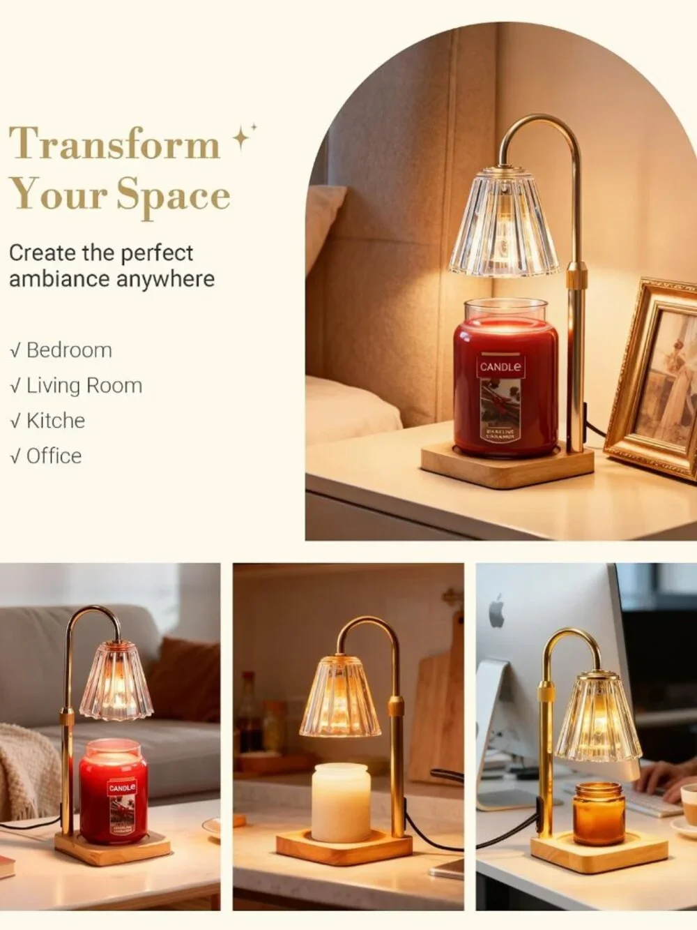 2 Pack Electric Candle Warmer Lamps with Timer - Perfect Home Decor Gifts